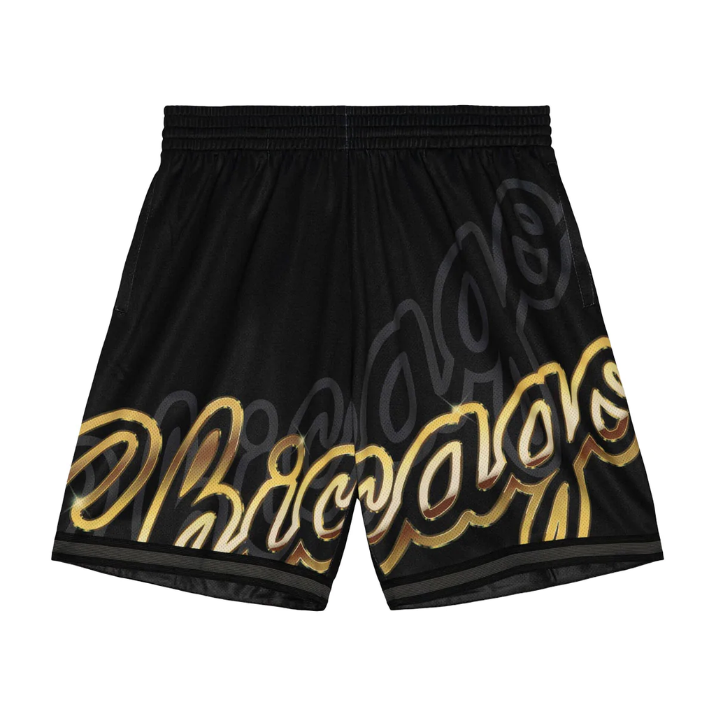 Men's Mitchell & Ness Black NBA Chicago Bulls Big Face 4.0 Fashion Shorts