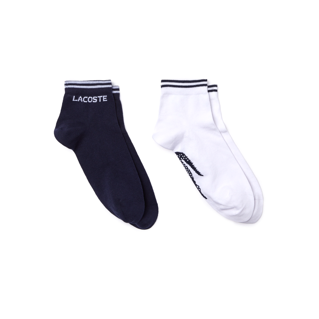 Lacoste Navy Blue/White Two-Pack Cotton Socks -