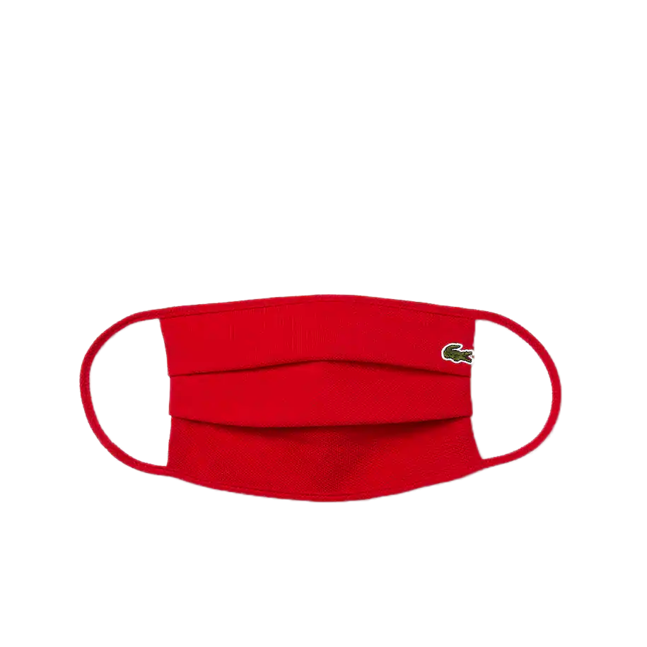 Lacoste Red L.12.12 Face Mask in Cotton Pique - OSFA