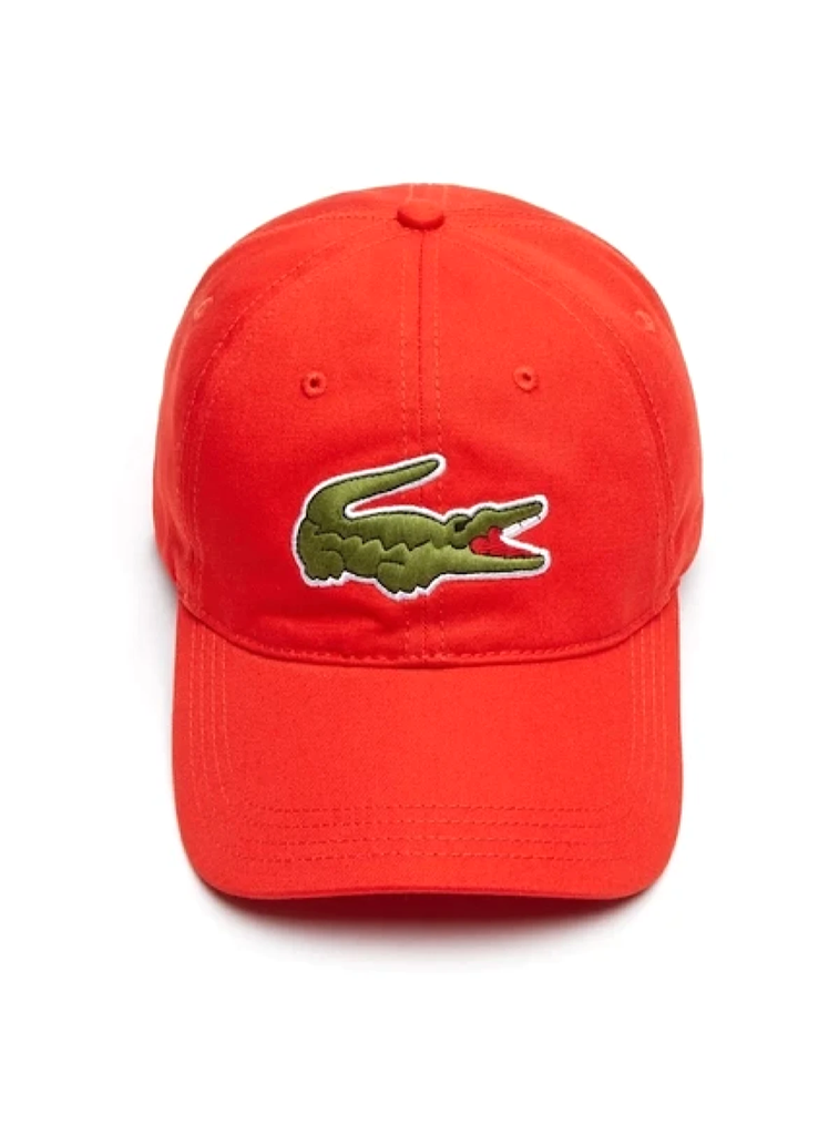 Lacoste Red Current Contrast Strap And Oversized Crocodile Strapback Cap - OSFA