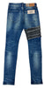 Men's Reelistik NYC Arden Blue Skinny Fit Distressed Jeans with Patch