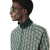 Men's Lacoste Green/Beige Regular Fit Monogram Print Zip Sweatshirt