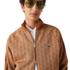 Men's Lacoste Beige/Brown Regular Fit Monogram Print Zip Sweatshirt