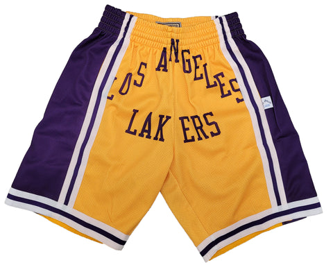 Mitchell & Ness Gold/Purple NBA Los Angeles Lakers Big Face 2.0 Blownout Shorts