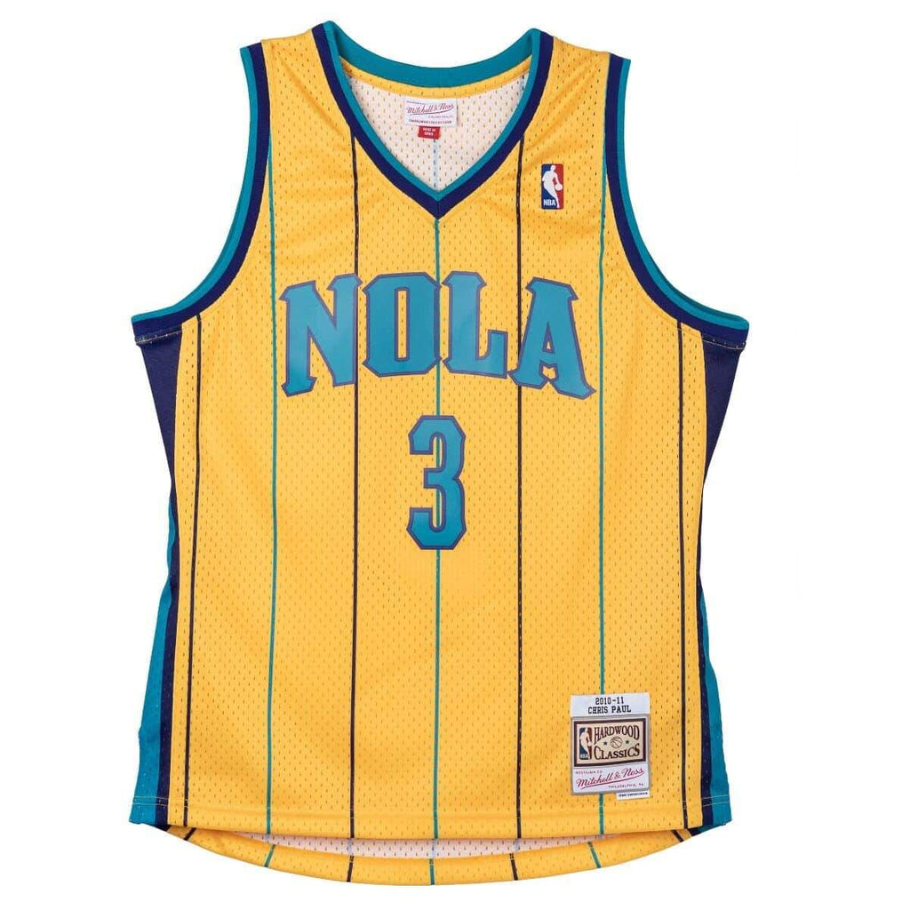 Mitchell & Ness Gold NBA New Orleans Hornets Chris Paul 2010-11 Swingman Jersey