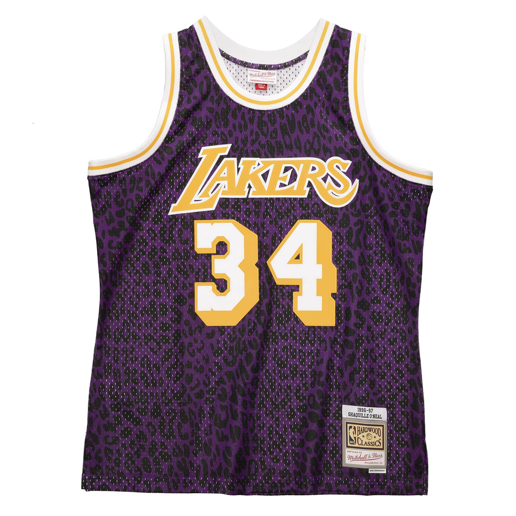 Mitchell & Ness Purple NBA Los Angeles Lakers Shaquille O'Neal 96-97 Wild Life Swingman Jersey