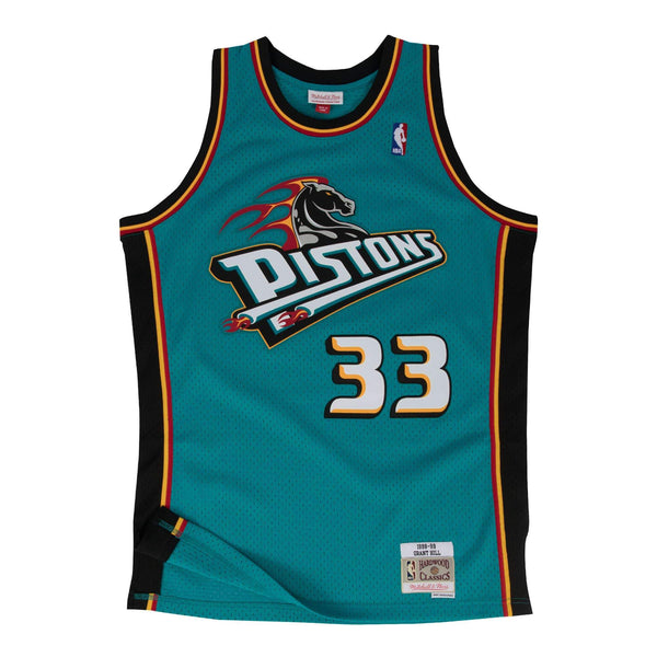 Mitchell & Ness Teal NBA Detroit Pistons Grant Hill 1998 Road Swingman Jersey