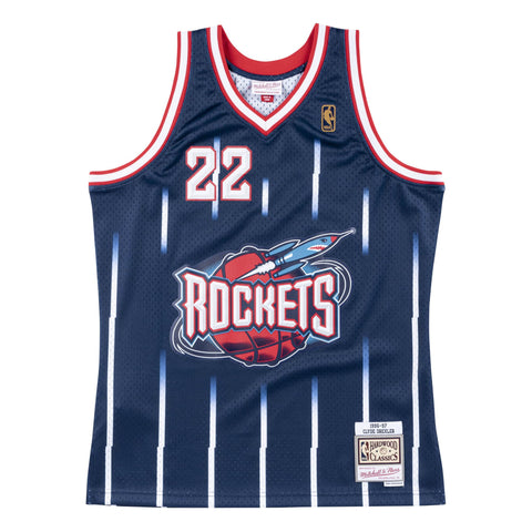 Mitchell & Ness Navy NBA Houston Rockets Clyde Drexler 1996-97 Swingman Jersey