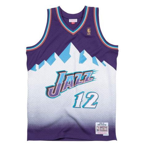 Mitchell & Ness Purple NBA Utah Jazz John Stockton 1996 Road Swingman Jersey