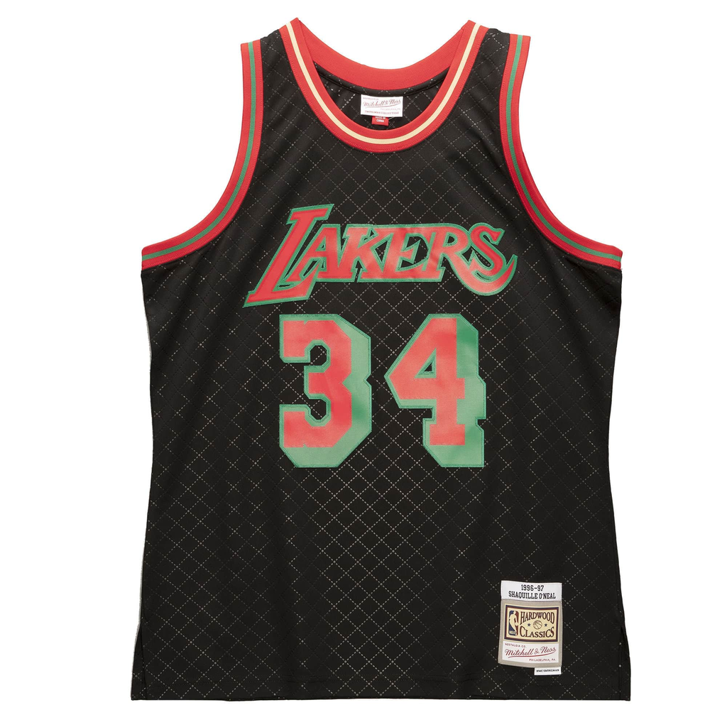 Mitchell & Ness Black NBA Los Angeles Lakers Shaquille O'Neal Neapolitan Swingman Jersey