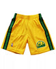 Men's Mitchell & Ness Yellow NBA Seattle Supersonics Reload Swingman Shorts