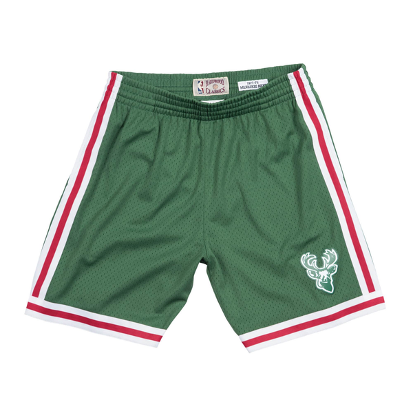 Mitchell & Ness Dark Green NBA Milwaukee Bucks 1971-72 Road Swingman Shorts