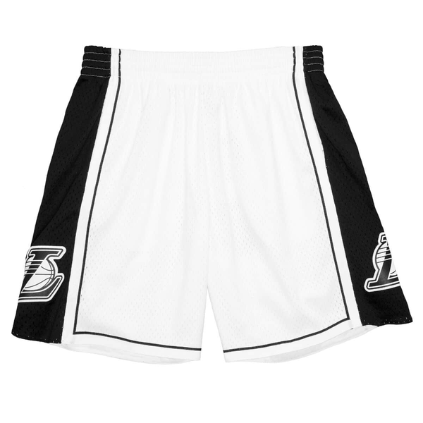 Mitchell & Ness White NBA Los Angeles Lakers White Black 09 Swingman Shorts