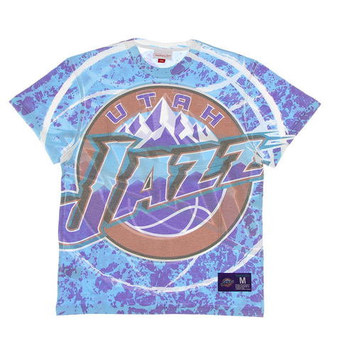 Mitchell & Ness Light Blue NBA Utah Jazz Jumbotron T-Shirt