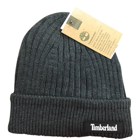 Timberland Charcoal Heather Grey Ribbed Cuff Hat - OSFA