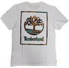 Timberland White YC SS Back Box Camo Print T-Shirt