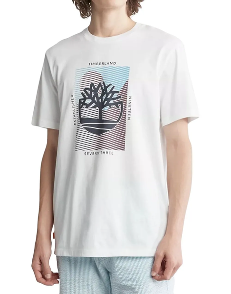 Men's Timberland White Graphic Branded SS T-Shirt