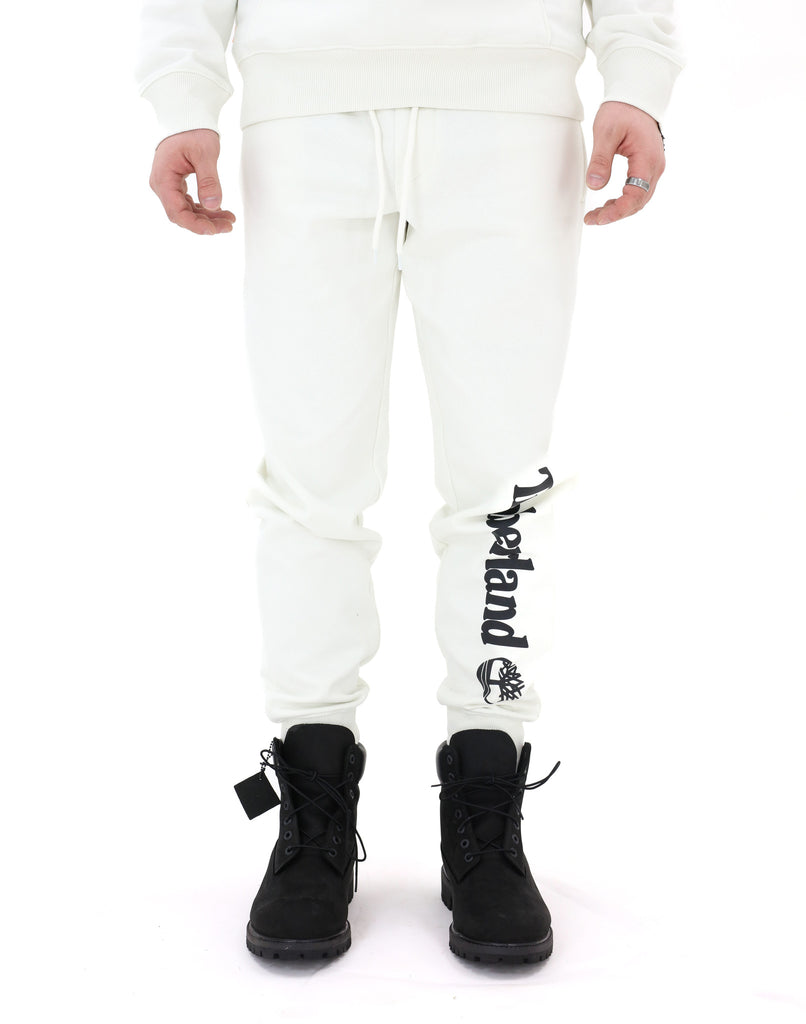 Men's Timberland Vintage White Linear Logo Sweatpants