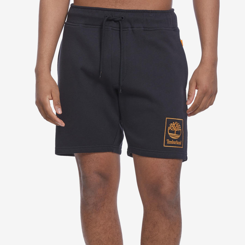 Men's Timberland Black Stack Logo Sweatshorts