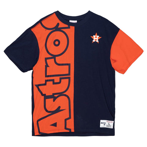 Men's Mitchell & Ness Orange MLB Houston Astros Play By Play 2.0 S/S T-Shirt