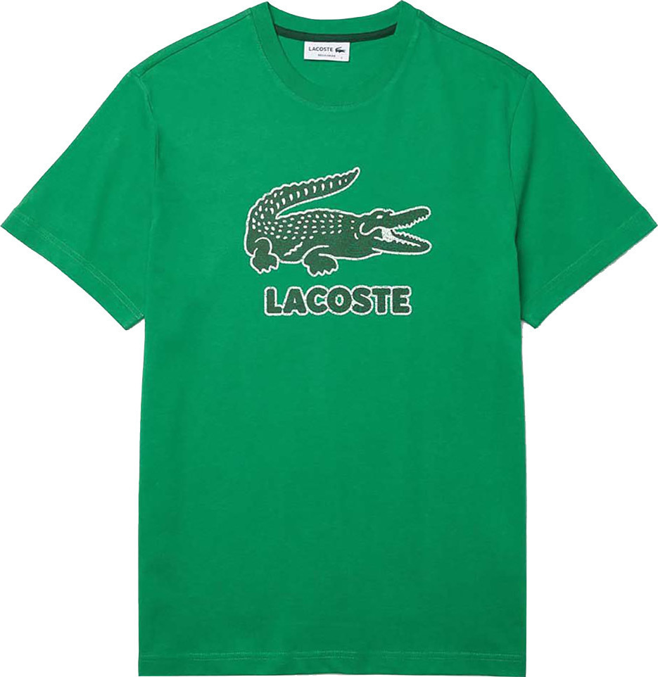 Lacoste Chervil Crew Neck Crackled Logo Print T-Shirt