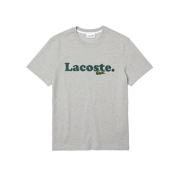 Mens Lacoste Silver Chine Lacoste and Crocodile Branded T-Shirt