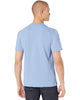 Men's Lacoste Blue Chine Crocodile Print Crew Neck Stretch Organic Cotton T-Shirt