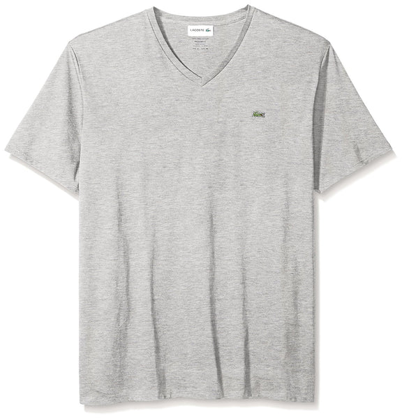 Lacoste Silver Chine Short Sleeve Pima Cotton V-Neck Jersey T-Shirt