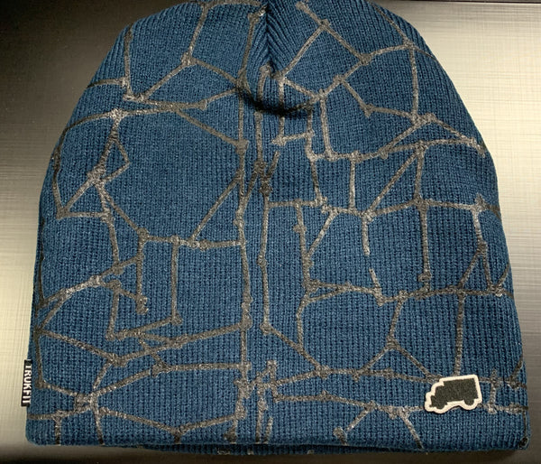 Trukfit Blue Cracked Knit Hat - OSFA