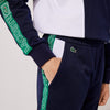 Men's Lacoste Navy Blue/White/Green SPORT Branded Bands Tracksuit Pants