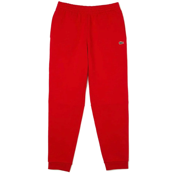 Men's Lacoste Red Tapered Fit Fleece Trackpants
