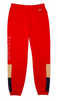 Men's Lacoste Red/Beige/Navy Blue Branded Colorblock Fleece Jogging Pants