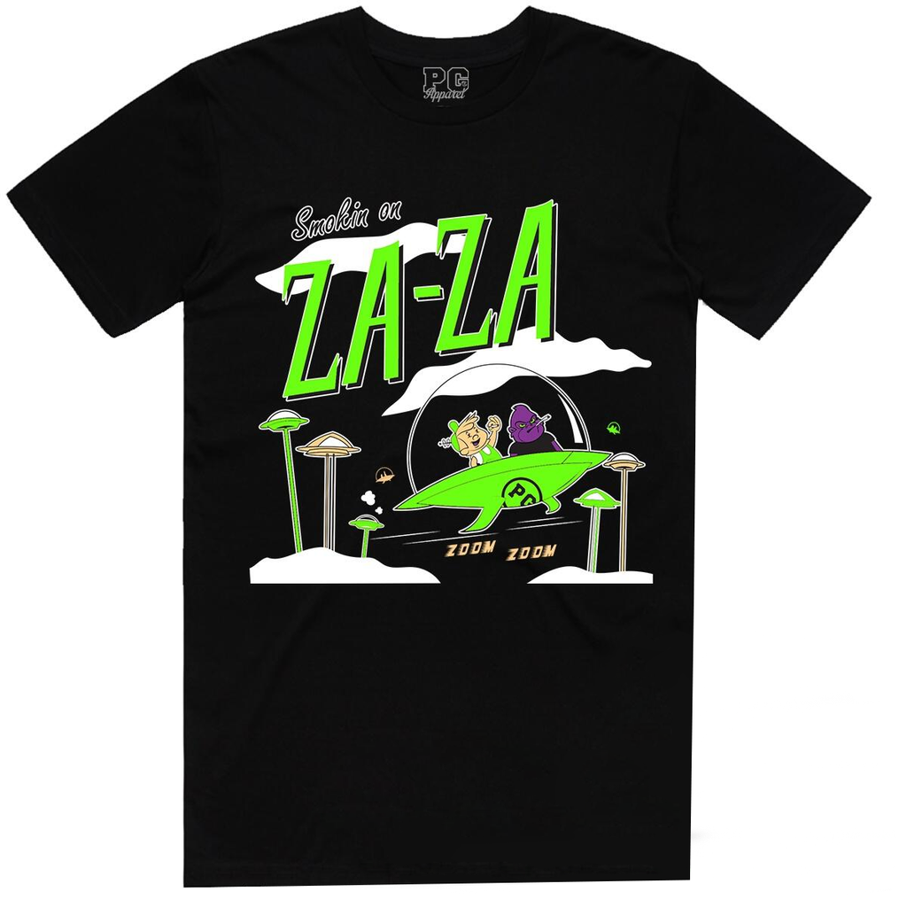 Planet of the Grapes Black/Electric Green ZAZA T-Shirt