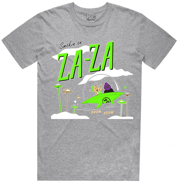 Planet of the Grapes Gray/Electric Green ZAZA T-Shirt