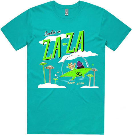 Planet of the Grapes Teal/Electric Green ZAZA T-Shirt