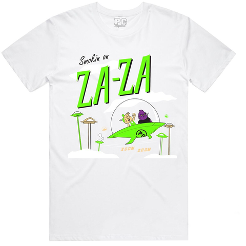 Planet of the Grapes White/Electric Green ZAZA T-Shirt